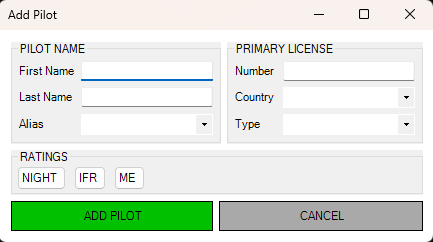 Add Pilot Dialog